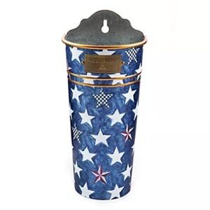 MacKenzie-Childs Blue and White Star Wall Pocket